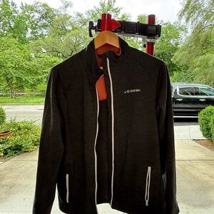 VOORMI Men’s Large Full-Zip Jacket – Colorado-Made Performance Wool, Gray/Rust